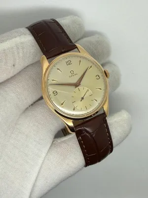 Omega Jumbo Manual Wind 37.5mm 18ct Rose Gold Silver Dial 2620 1947