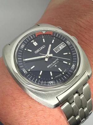 Seiko Bell-Matic Automatic Alarm 39mm Stainless Steel Navy Blue Dial 4006-6031 1973