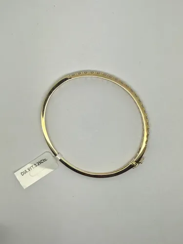 9ct Gold Natural Diamond Bangle 3.25ct 13.2g