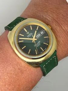 Omega Seamaster Cosmic 2000 Automatic 39mm Gold-Capped Green Dial 166.0133 1978