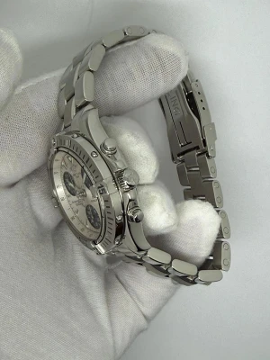 Breitling Colt Quartz Chronograph Chronometer 38mm Stainless Steel Silver Dial Blue Sub Dials A73350 2005