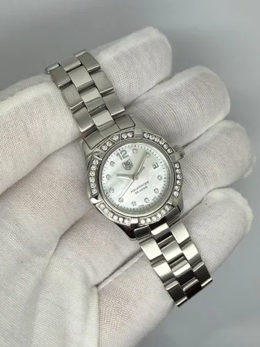 TAG Heuer Aquaracer Ladies 27mm Mother of Pearl Diamond Dial & Bezel WAF1416 Circa 2008–2011