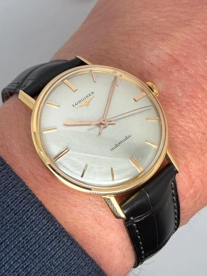 Longines Automatic 35mm 18ct Yellow Gold Silver Dial 7238 1960