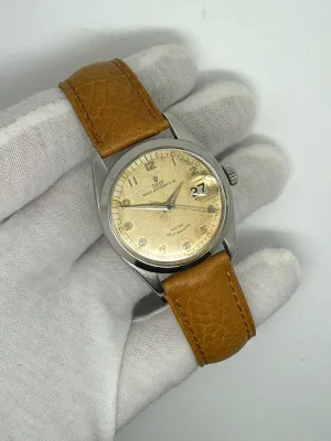 Rolex Tudor Prince Oysterdate 34mm Stainless Steel Honeycomb Dial 7944 1950s