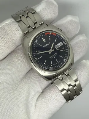 Seiko Bell-Matic Automatic Alarm 39mm Stainless Steel Navy Blue Dial 4006-6031 1973