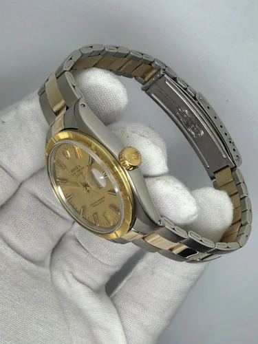 Rolex Oyster Perpetual Date 34mm Gold Mosaic Dial 1501 1970