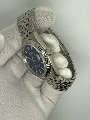 Rolex Oyster Perpetual Datejust 36mm Stainless Steel & 18ct White Gold Fluted Bezel Blue Dial Jubilee Bracelet 1601 1973