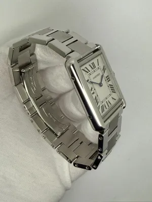 Cartier Tank Solo Quartz 34x27mm Stainless Steel Silver Dial Bracelet 3169 2018 Full Set