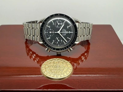 Omega Speedmaster Automatic Speedy Reduced 39mm Stainless Steel Black Chronograph Dial Tachymetre Bezel 3510.50.00 1999