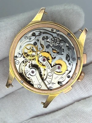 Universal Geneve Uni Compax Chronograph 37.5mm 18ct Rose Gold Original Dial 124116 1940s