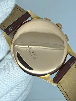 Universal Geneve Uni Compax Chronograph 37.5mm 18ct Rose Gold Original Dial 124116 1940s