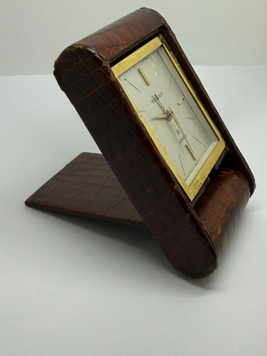 Jaeger-LeCoultre for Hermès Ados 8 Jours Travel Desk Clock 8-Day Manual Wind Circa 1950s