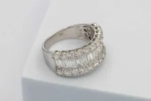 18ct White Gold Diamond Half Eternity Ring 2.53ct
