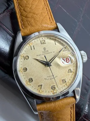 Rolex Tudor Prince Oysterdate 34mm Stainless Steel Honeycomb Dial 7944 1950s