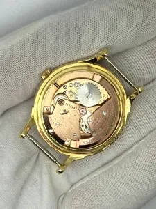 Omega Constellation De Luxe 33.5mm 18ct Gold Black Pie Pan Dial Reference 2700SC – Vintage Box – 1952