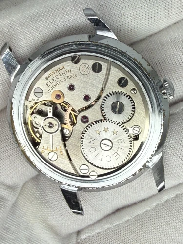 Election Grand Prix Vintage Manual Wind Jumbo 38mm 17 Jewel Swiss Watch 1950s