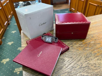Cartier Tank Solo Quartz 34x27mm Stainless Steel Silver Dial Bracelet 3169 2018 Full Set
