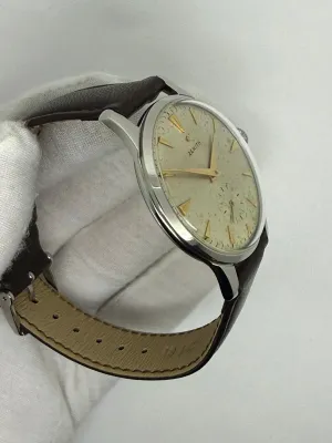 Zenith Manual Wind 36mm Stainless Steel Silver Dial Gold Furniture 1950s