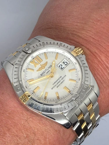 Breitling Cockpit 41mm Steel & 18ct Yellow Gold Silver Dial B49350 2008