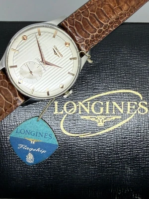 Longines Jumbo Manual Wind 37mm Stainless Steel Striped Dial 6881-2 1958