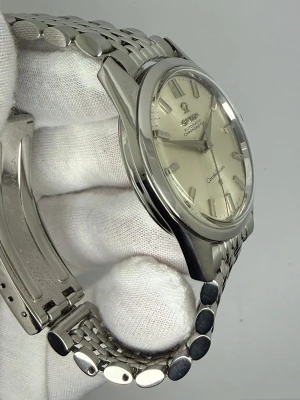 Omega Constellation Automatic Chronometer 34mm Stainless Steel Silver Dial Beads of Rice Bracelet 14381-61-SC 1961