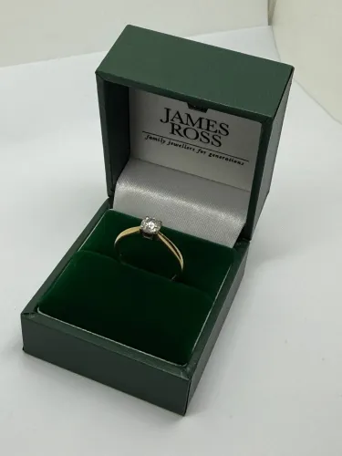 18ct Yellow Gold Diamond Solitaire Ring 0.50ct Round Brilliant Cut Size M