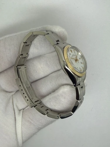 Rolex Oyster Perpetual Ladies 24mm Stainless Steel & 18ct Yellow Gold White Roman Dial 6619 1963