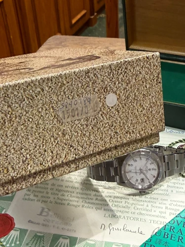 Rolex Oyster Perpetual Date 34mm Stainless Steel White Dial 1501 1980
