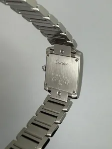 Cartier Tank Française Ladies 20×25mm Stainless Steel Pink Mother of Pearl Dial 2384 2007