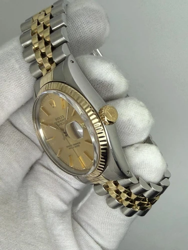 Rolex Oyster Perpetual Datejust 36mm Stainless Steel & 18ct Yellow Gold Champagne Dial Jubilee Bracelet 16013 1980