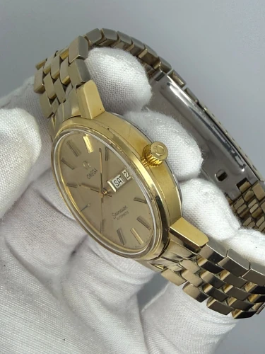 Omega Seamaster Day-Date Automatic 34mm Gold Plated Gold Dial 166.0209 1978