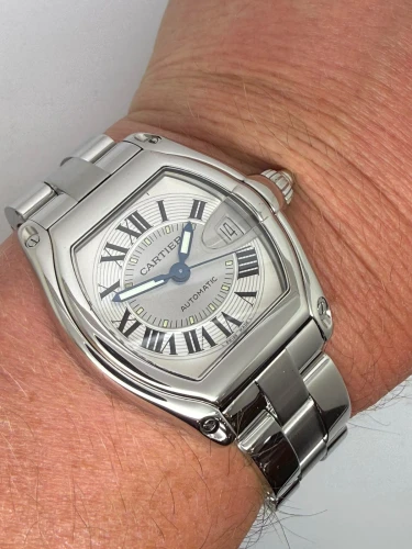 Cartier Roadster 37mm Stainless Steel Silver Roman Dial 2510 Circa 2008