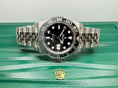 Rolex GMT-Master II Bruce Wayne 40mm Stainless Steel Black & Grey Bezel Jubilee Bracelet 126710GRNR Brand New