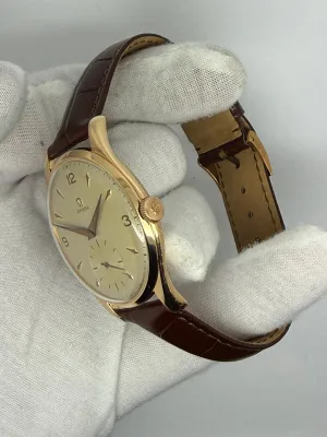 Omega Jumbo Manual Wind 37.5mm 18ct Rose Gold Silver Dial 2620 1947