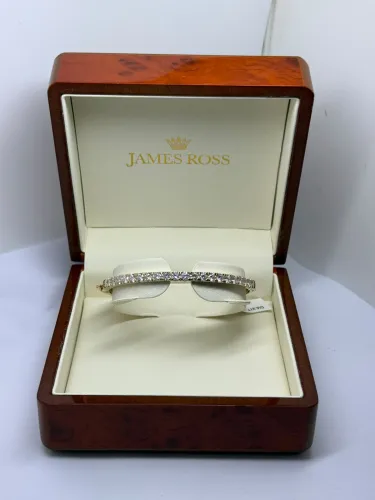 9ct Gold Natural Diamond Bangle 3.25ct 13.2g