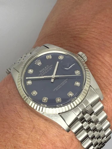 Rolex Datejust 36mm Blue Custom Diamond Dial 16014 1984