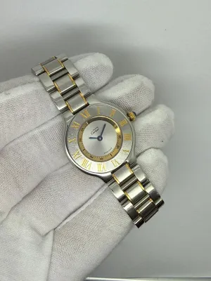 Cartier Must de Cartier 21 28mm Stainless Steel & Gold Quartz 1340 1990s