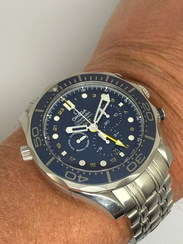 Omega Seamaster Diver 300M Chronograph GMT 44mm Stainless Steel Blue Dial 212.30.44.52.03.001 2019