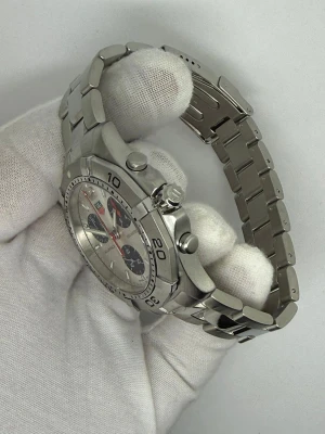 TAG Heuer Aquaracer Quartz Chronograph 41mm Stainless Steel Silver Dial Blue Sub Dials CAF1111 2006