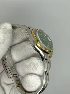 Rolex Oyster Perpetual Datejust Ladies 26mm Steel & 18ct Yellow Gold Green Diamond Dial 6917 1979