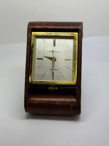 Jaeger-LeCoultre for Hermès Ados 8 Jours Travel Desk Clock 8-Day Manual Wind Circa 1950s