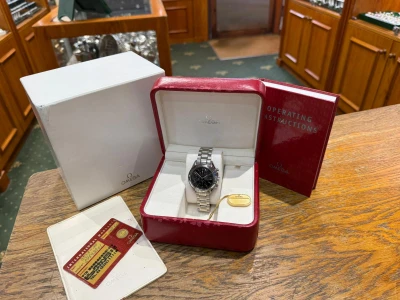 Omega Speedmaster Automatic Date Speedy Reduced 39mm Stainless Steel Black Chronograph Dial Tachymetre Bezel 3513.30 2012
