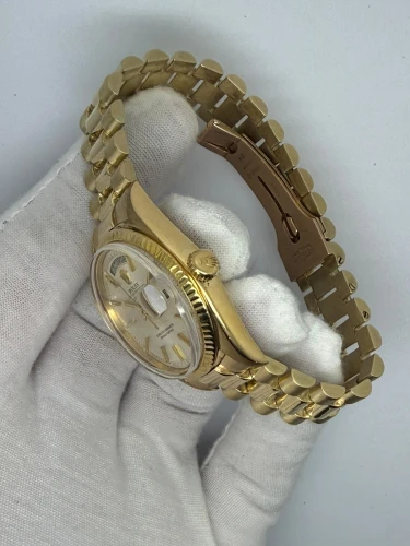 Rolex Oyster Perpetual Day-Date President 36mm 18ct Yellow Gold Silver Pie-Pan Dial 1803 1972