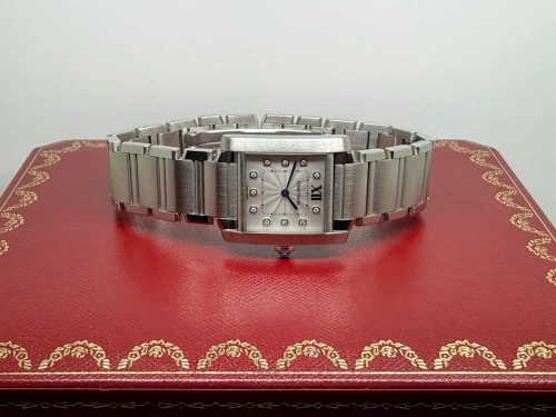 Cartier Tank Française Mid-Size 30mm Stainless Steel Factory Diamond Dial 3751 2016