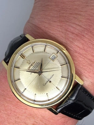 Omega Constellation Automatic Chronometer 36mm 18ct Yellow Gold Pie Pan Dial 168.004/14SC 1963