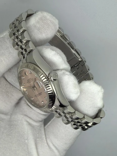 Rolex Datejust 31mm Stainless Steel & 18ct White Gold Pink Diamond Dial 178274 2014