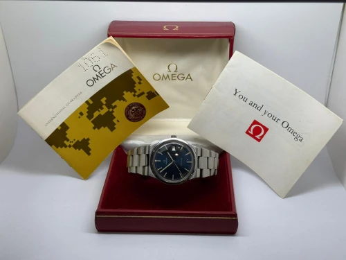 Omega Genève Manual Wind 36mm Stainless Steel Blue Dial 136.0103 1977