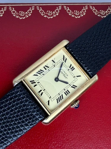 Cartier Must de Cartier Tank Manual Wind 23x31mm Vermeil Silver Gold Plated 1970s/1980s