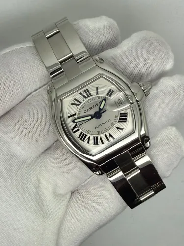 Cartier Roadster 37mm Stainless Steel Silver Roman Dial 2510 Circa 2008