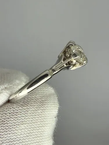 Vintage Platinum Three Stone Old Cut Diamond Trilogy Ring 2.05ct
